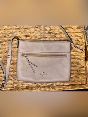 kate spade Light Mauve Pebbled Leather Crossbody Bag with Gold Hardware